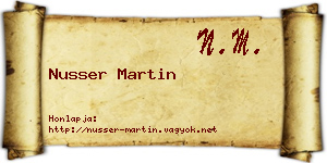 Nusser Martin névjegykártya